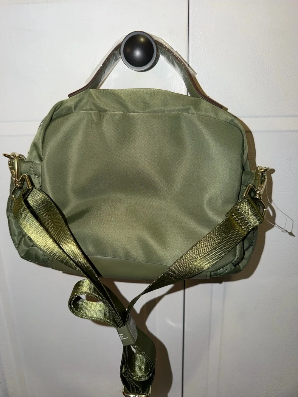 Quilted Tote in Sage Green